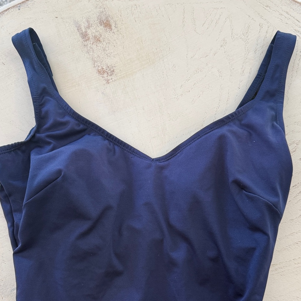 Navy One-Piece Swimsuit with Side Tie - Picture 3 of 11
